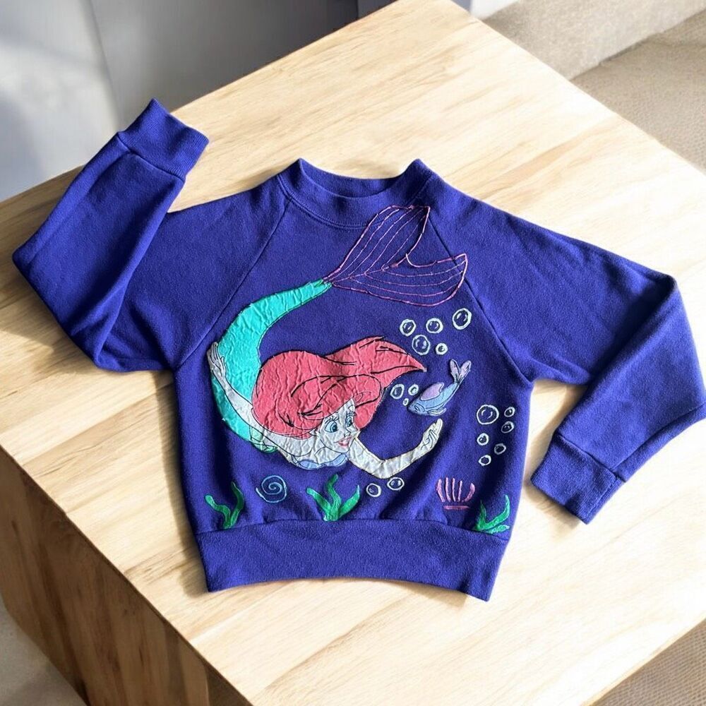 Vintage Jerzees 90’s The Little Mermaid Jerzees Purple Kid’s Sweatshirt